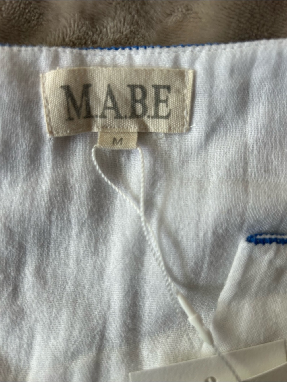 M.A.B.E Vivien Embroidered Top in Blue *NWT* Size Medium - Picture 6 of 7